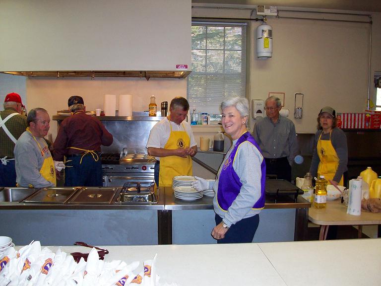 The kitchen crew, some hard at work