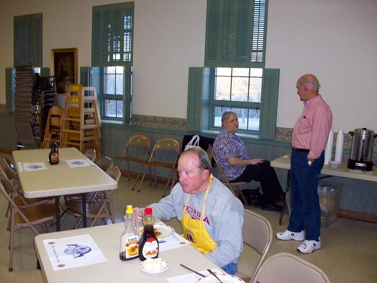 Terry Caven enjoying breakfast.